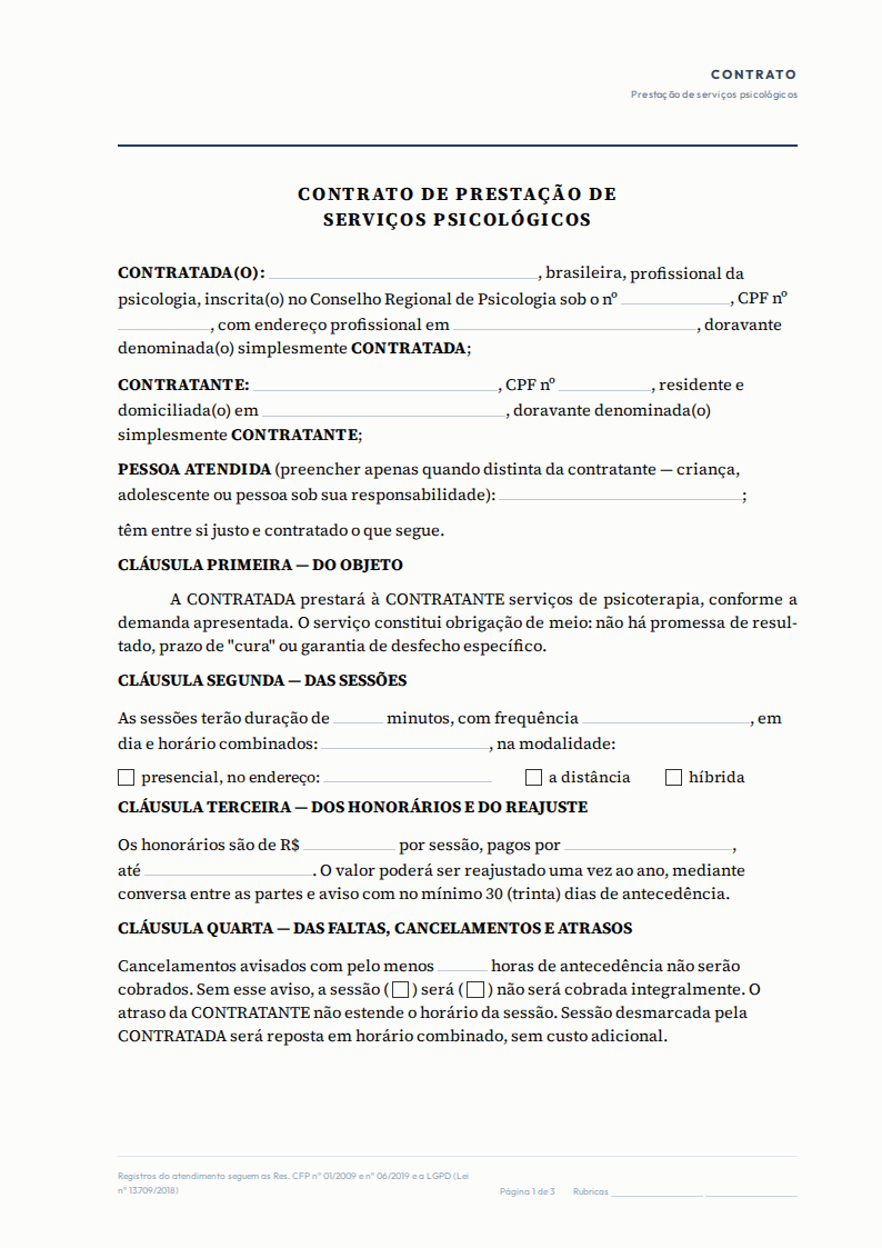 Primeira página do PDF: Modelo de contrato terapêutico para copiar